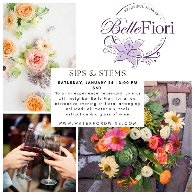 Sips & Stems Winter Flower Arranging with Belle Fiori - Milwaukee Only