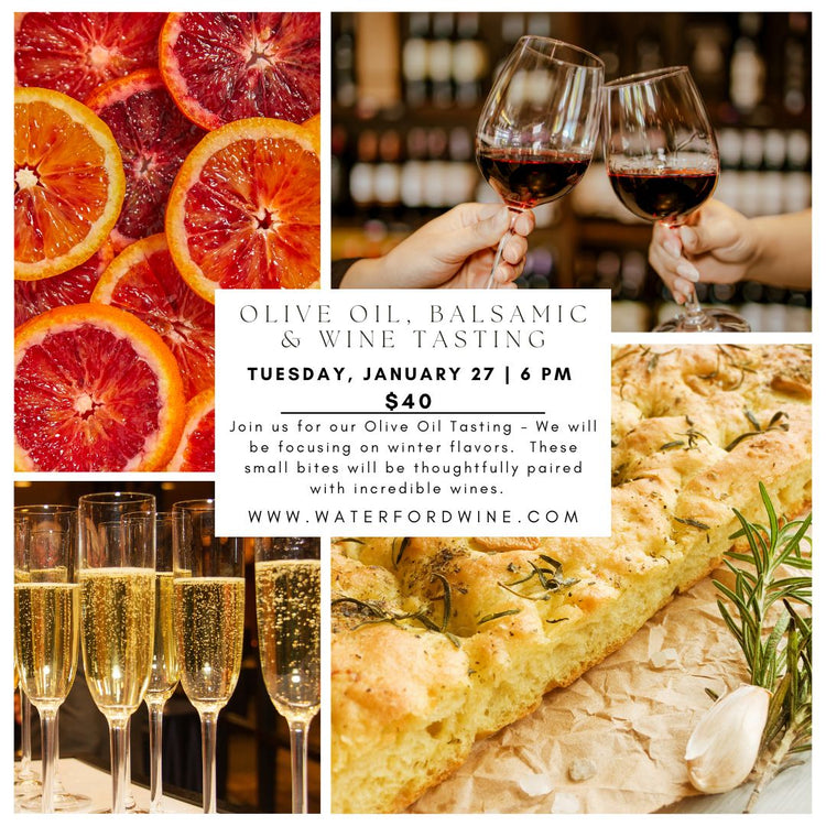 Winter Olive Oil & Balsamic Tasting with Wine Pairings – Featuring Oro di Oliva