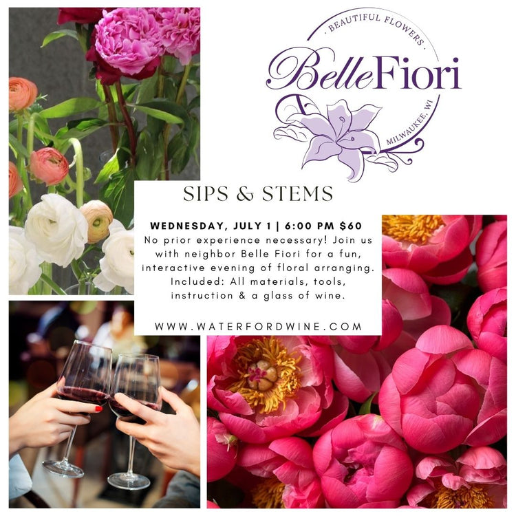 Sips & Stems Summer Flower Arranging with Belle Fiori - Milwaukee Only