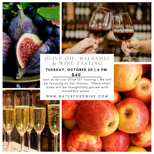 Fall Olive Oil & Balsamic Tasting with Wine Pairings – Featuring Oro di Oliva
