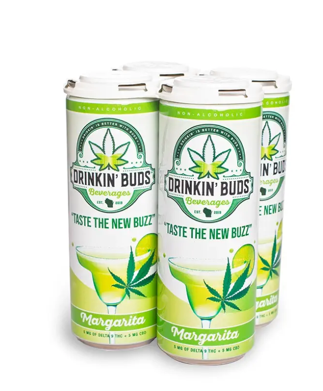 Drinkin' Buds THC Margarita Non-Alcoholic Cocktails; 4 - 16-oz. cans