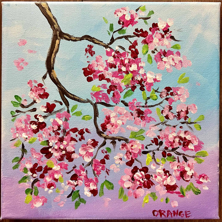 Paint & Sip: Spring Blossoms with Orange Palette - Madison