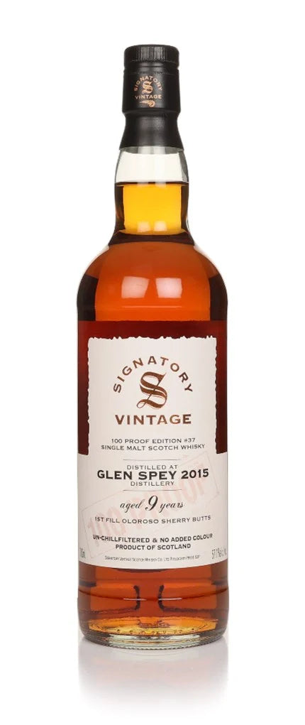 Signatory Glen Spey 9 Year Old 2015 - 100 Proof Edition #37