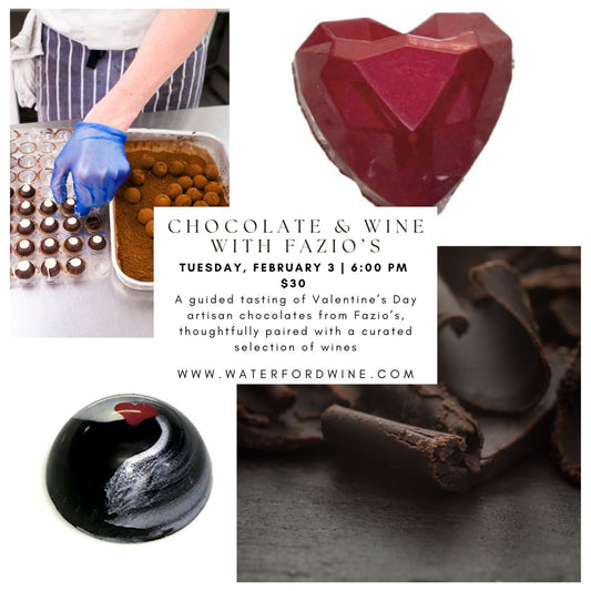 Valentine's Chocolate & Wine Pairing with Fazio's Chocolates - Delafield Only