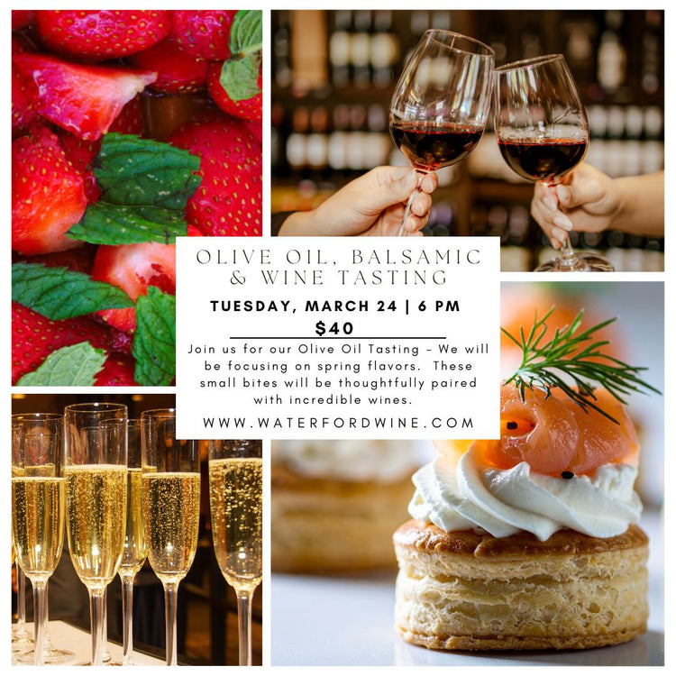 Spring Olive Oil & Balsamic Tasting with Wine Pairings – Featuring Oro di Oliva