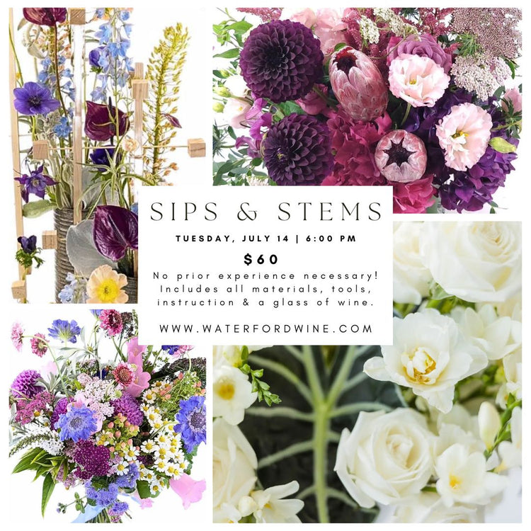 Wine & Design - Summer Floral Workshop with Flora Elements - Delafield Only