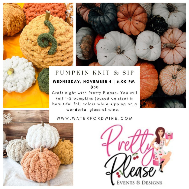 Knit & Sip: Knitted Pumpkins with Pretty Please - Delafield