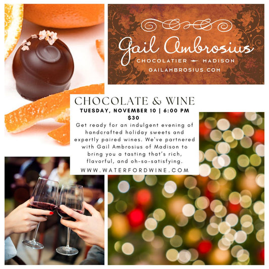 Holiday Chocolate & Wine Pairing with Gail Ambrosius - Madison Only