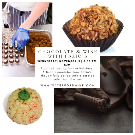 Holiday Chocolate & Wine Pairing with Fazio's Chocolates - Delafield Only
