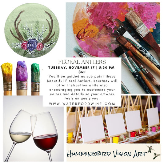 Paint & Sip: Floral Antlers with Hummingbird Vision Arts - Milwaukee