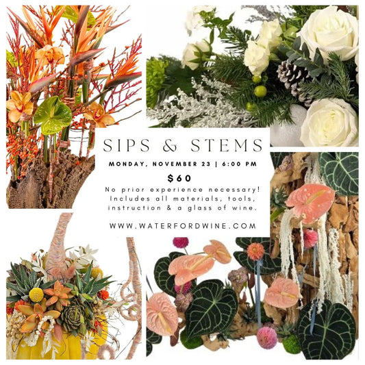 Wine & Design - Fall Floral Workshop with Flora Elements - Delafield Only