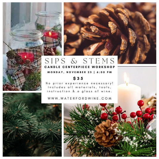 Sips & Stems Holiday Candle Decorating with Fitchburg Farms