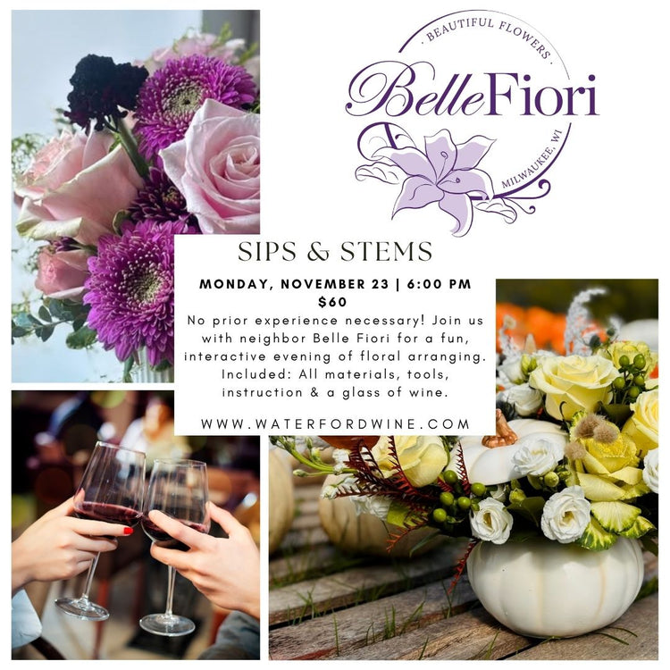 Sips & Stems Holiday Flower Arranging with Belle Fiori - Milwaukee Only