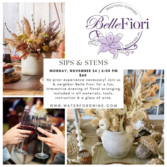 Sips & Stems Fall Flower Arranging with Belle Fiori - Milwaukee Only