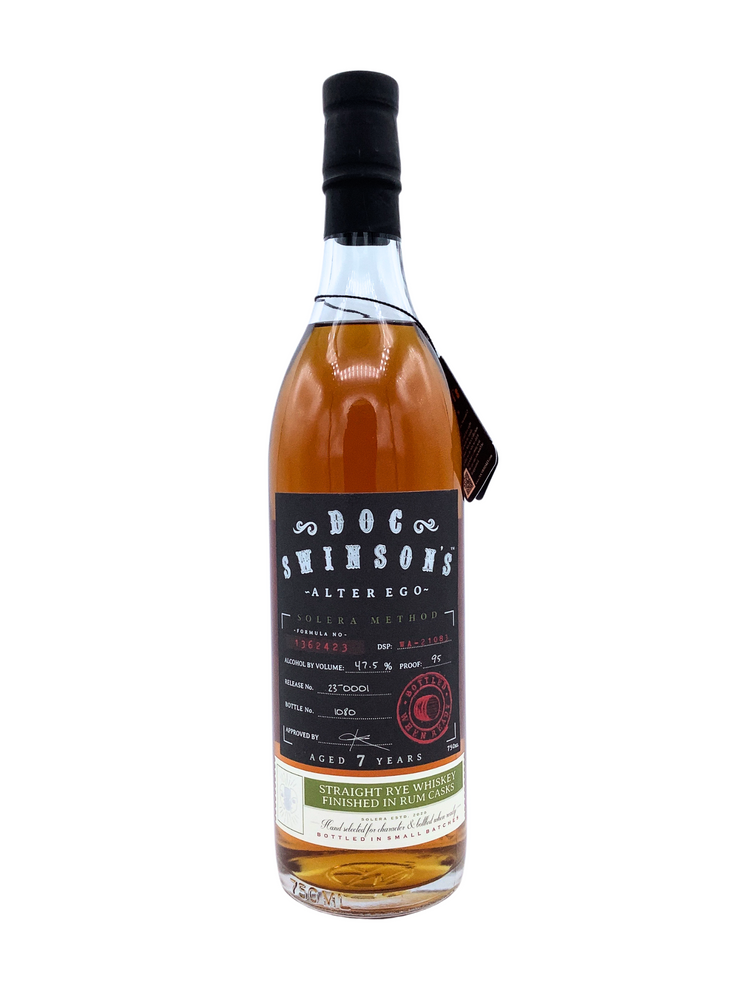 Doc Swinson's Alter Ego Straight Rye Whiskey Finished in Rum