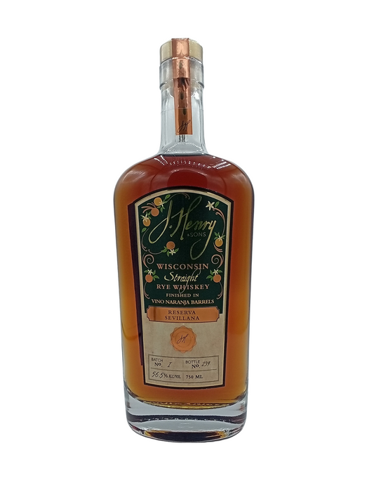 J Henry Straight Rye Whiskey Reserva Sevillana Naranja