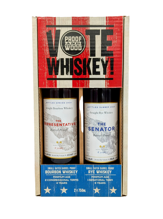 Proof & Wood "Vote Whiskey!" Collector 2-bottle-box