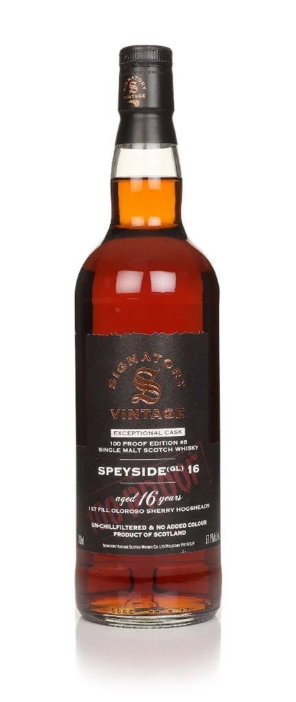 Signatory Glen Livet Speyside (GL) 16 Year Old Exceptional Cask - 100 Proof Edition